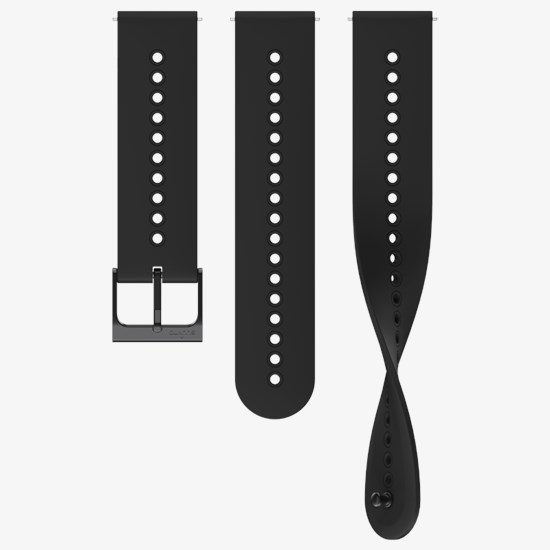 22 URB4 SILICONE STRAP ALL BLACK SIZE S+M Viedais pulkstenis, smartwatch