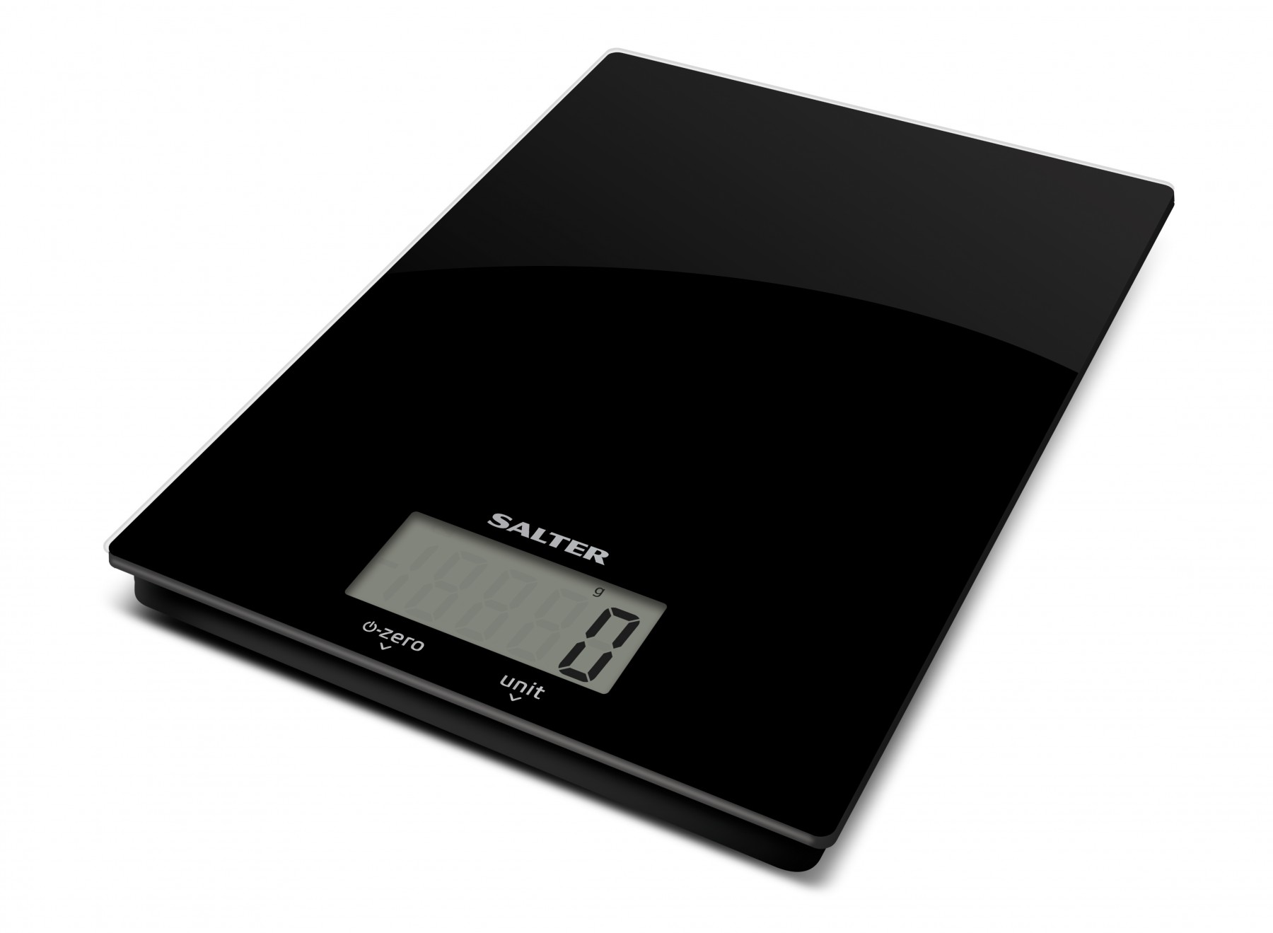 Salter 1170 BKDRCEU16 Ultra Slim Glass Digital Kitchen Scale - Black Array virtuves svari