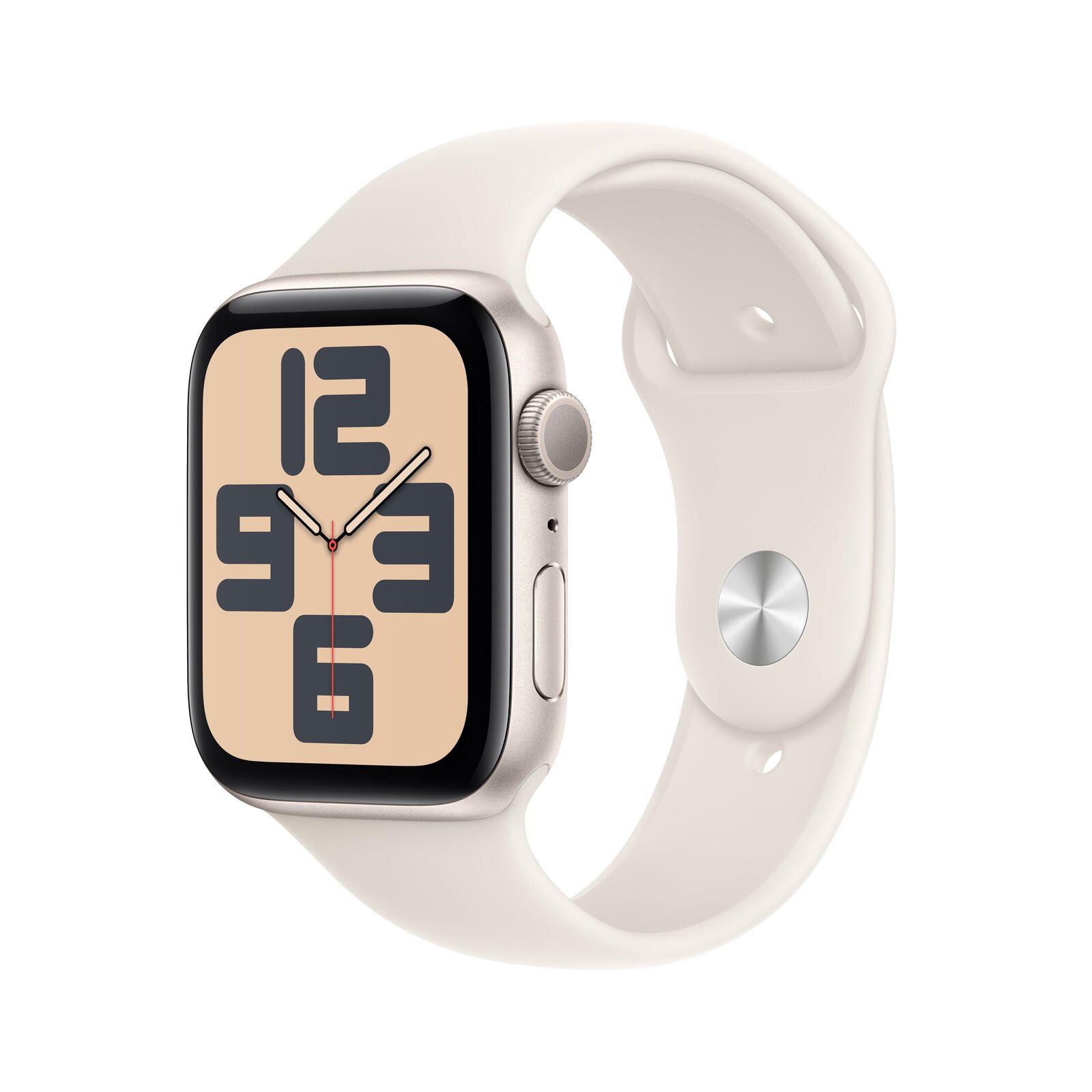 Apple Watch SE (GPS) 44mm Aluminiumgehause polarstern, Sportarmband polarstern (M/L) Viedais pulkstenis, smartwatch