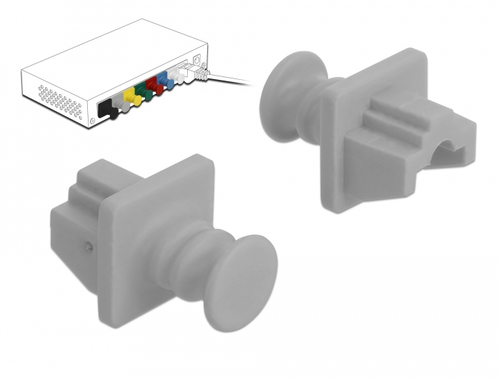 for RJ45 - Schutzumschlag - Grau (Packung mit 10) datortīklu aksesuārs