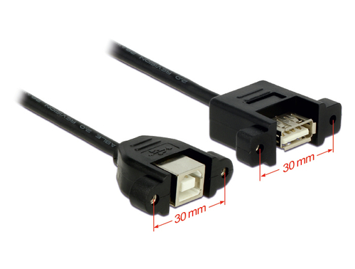 USB Kabel Delock B -> A Bu/Bu 1.00m Einbau USB kabelis