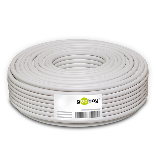 goobay KoaxialCable 68-100dB, Cable white, 50 Meter kabelis, vads