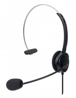 MANHATTAN USB Mono Headset Over-Ear USB-A-Stecker schwarz austiņas