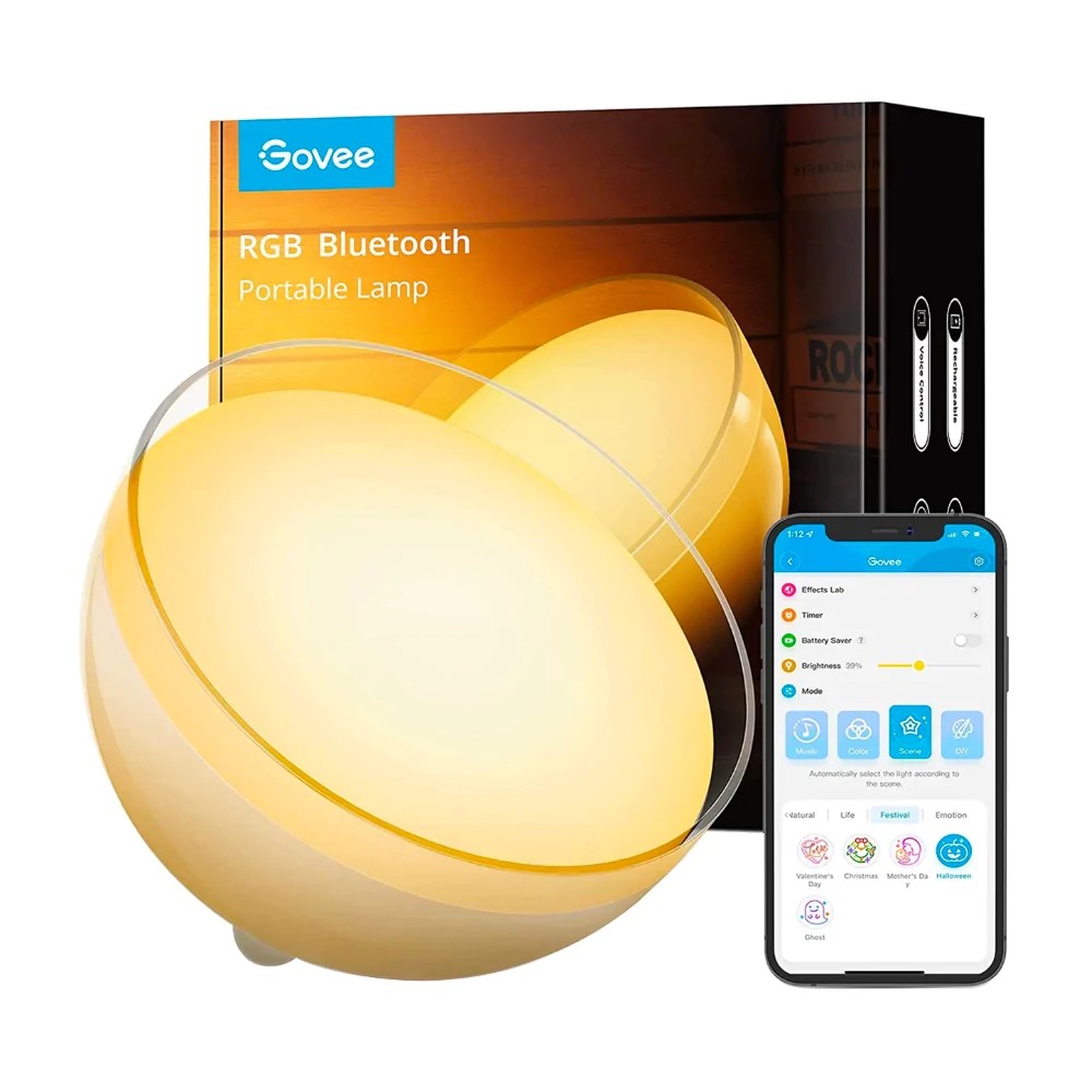 Govee Ambient RGBWW Portable Table Lamp Smart table lamp Transparent Bluetooth spēļu aksesuārs