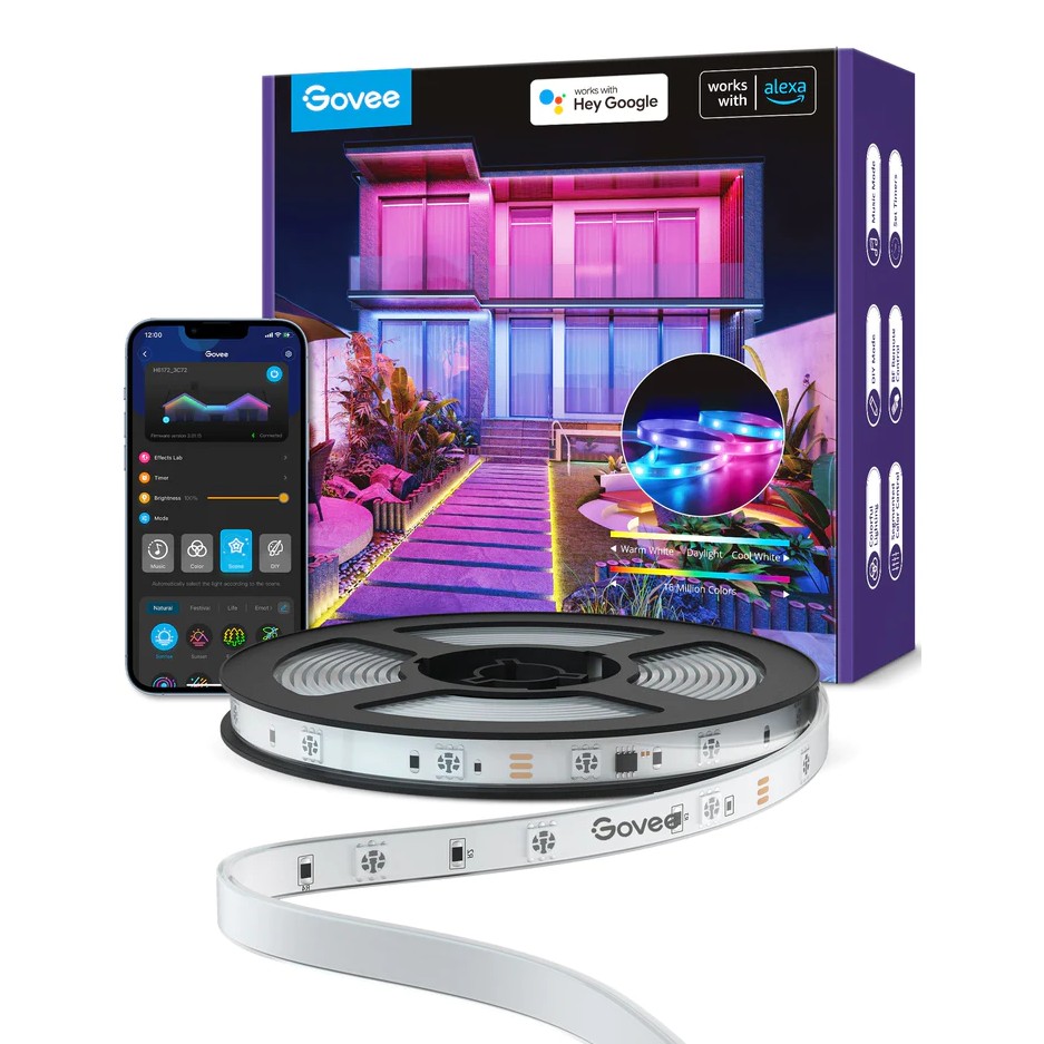 Govee H6179 Phantasy RGBIC LED Smart Lenta IP65 / Bluetooth / Wi-Fi / 10m spēļu aksesuārs