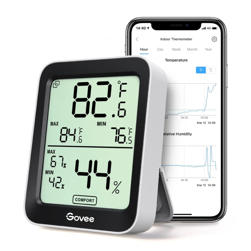 Govee H5075 | Thermometer & Hygrometer | Bluetooth, Display barometrs, termometrs