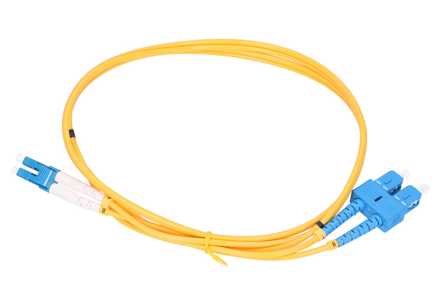 Extralink SC/UPC-LC/UPC | Patchcord | PVC, Single mode, Duplex, G652D, 3mm, 2m tīkla kabelis