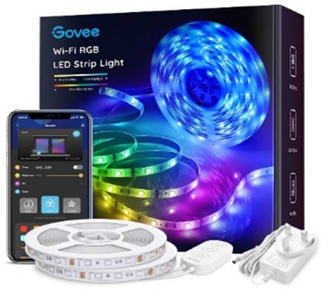 Govee RGB Smart Wi-Fi + Bluetooth LED Strip Lights(10m) [Energy Class A] Ziemassvētku lampiņas