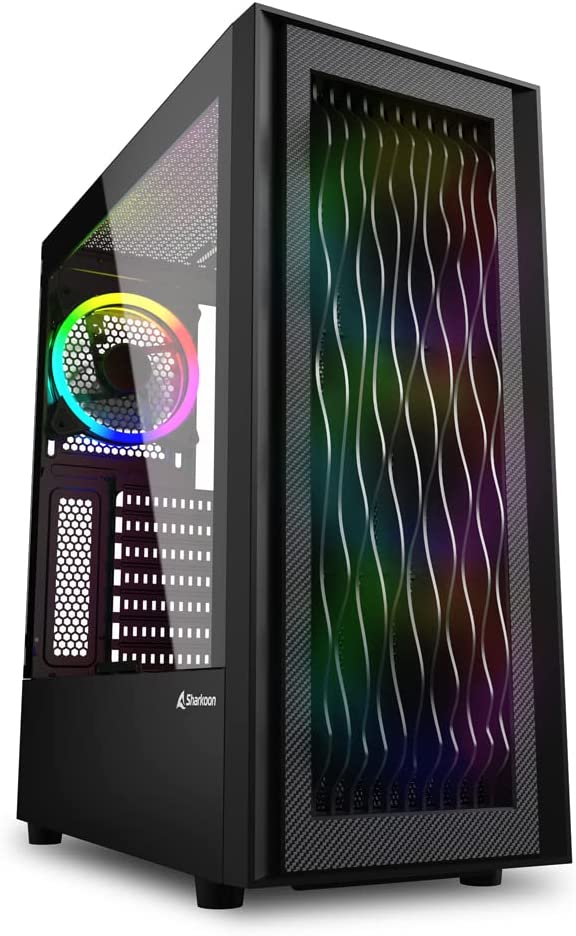 Sharkoon RGB WAVE, pc case (black, tempered glass side panel) 4044951037544 (4044951037544) Datora korpuss