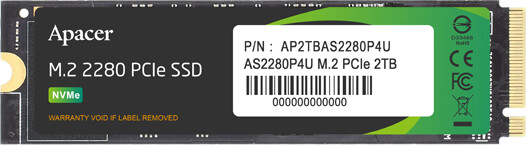 Apacer AS2280P4U 2TB, SSD (PCIe 3.0 x4, NVMe 1.3, M.2 2280) SSD disks