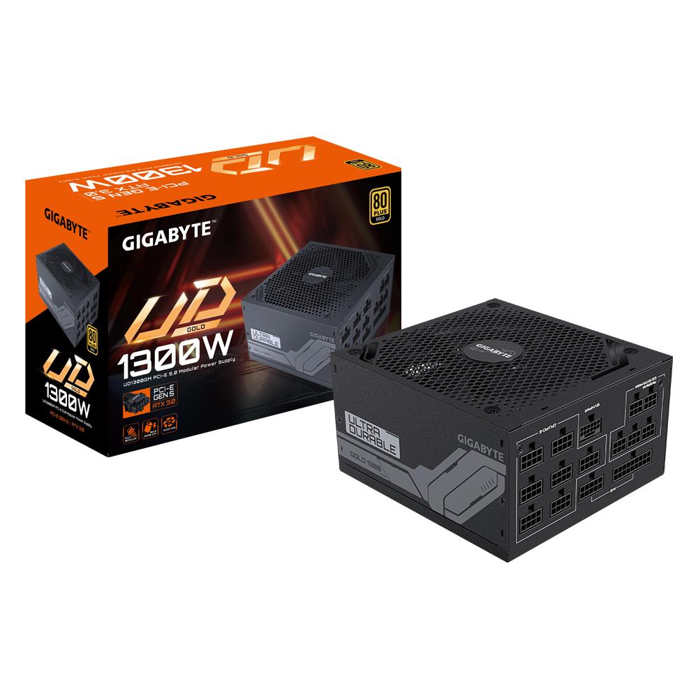 Power Supply|GIGABYTE|1300 Watts|Efficiency 80 PLUS GOLD|PFC Active|MTBF 100000 hours|GP-UD1300GMPG5 GP-UD1300GMPG5 (4719331553388) Barošanas bloks, PSU