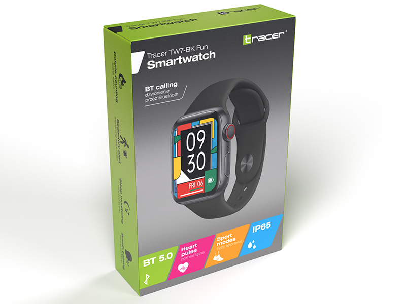 Smartwatch TW7-BK FUN black Viedais pulkstenis, smartwatch