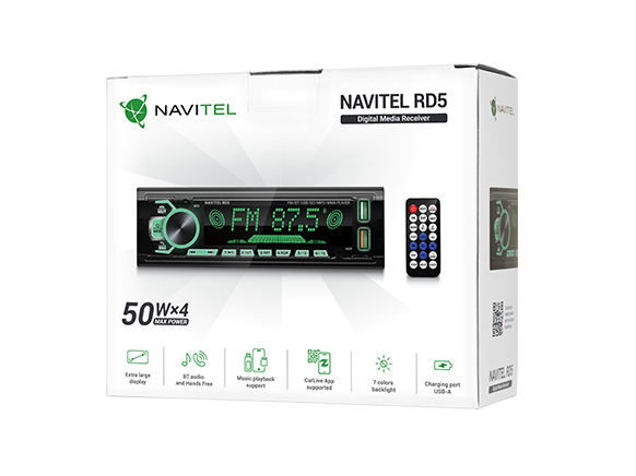 Navitel RD5  Media Receiver with USB, Bluetooth No 4  50 W No auto audio aksesuārs