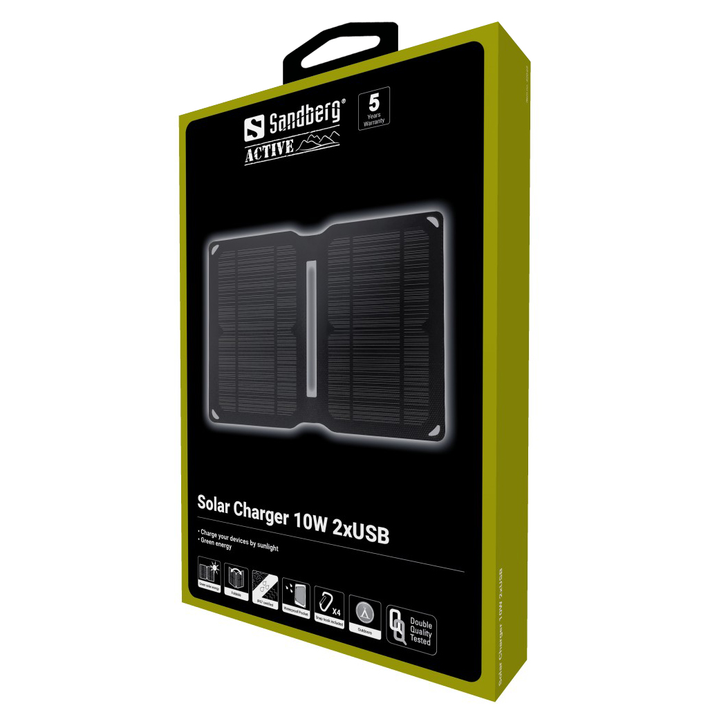 SANDBERG Solar Charger 10W 2xUSB iekārtas lādētājs