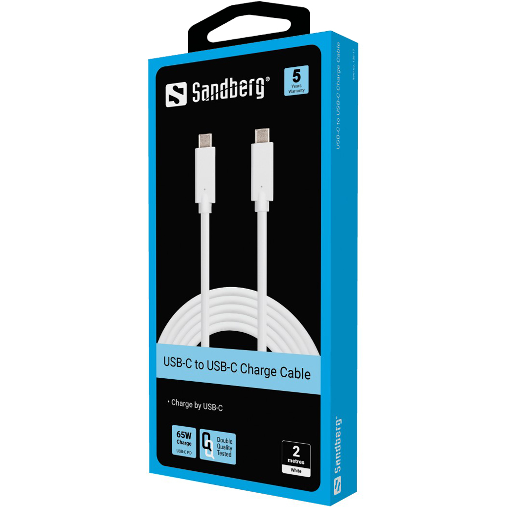 Sandberg - USB cable - USB-C (M) to USB-C (M) - USB 3.1 - 2 m (136-17) USB kabelis