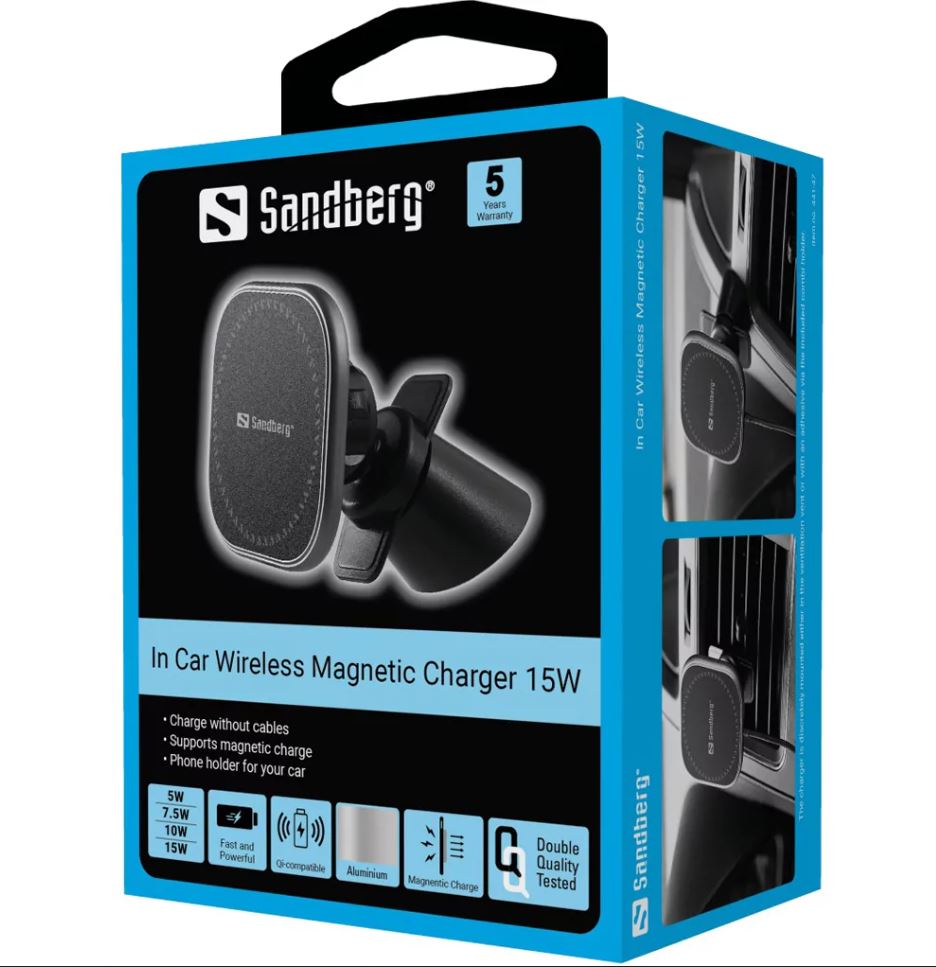 SANDBERG Car Wireless Magnetic Charger iekārtas lādētājs