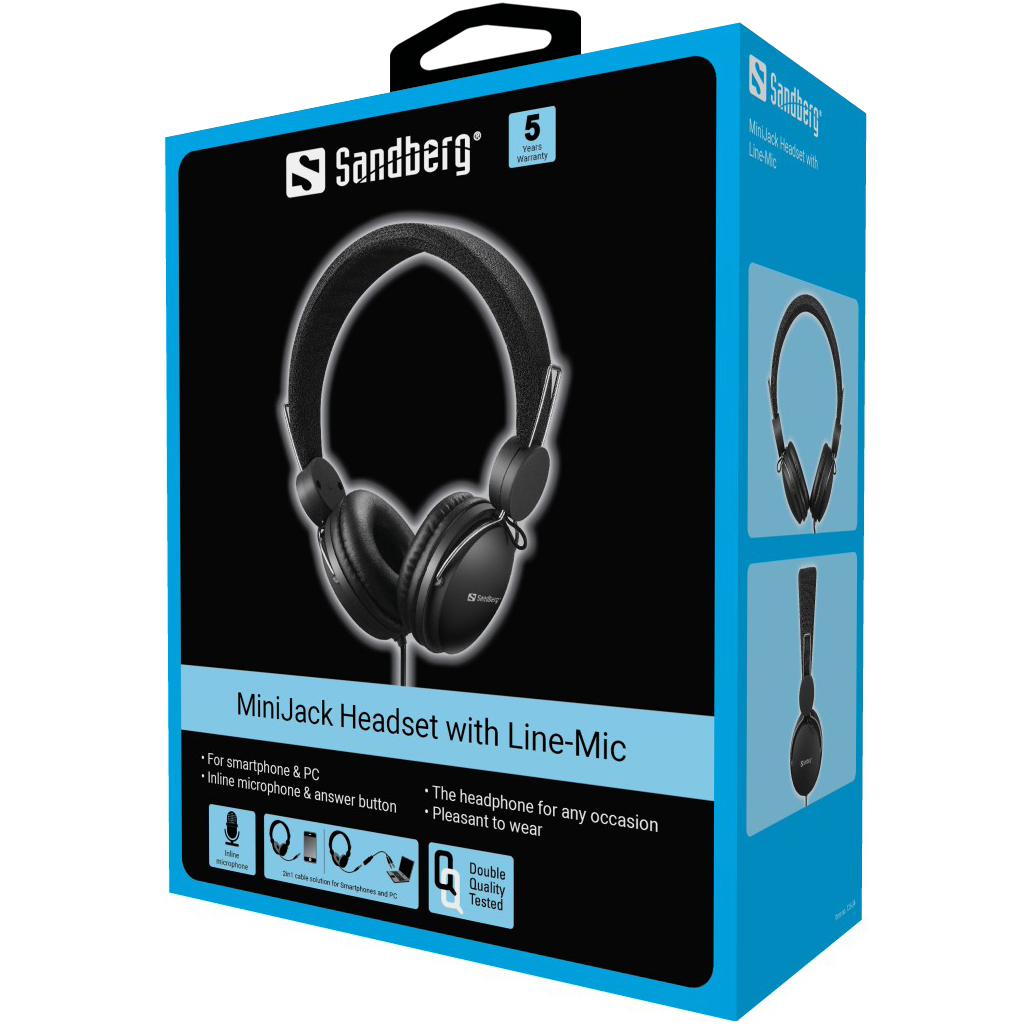 SANDBERG MiniJack Headset with Line-Mic austiņas