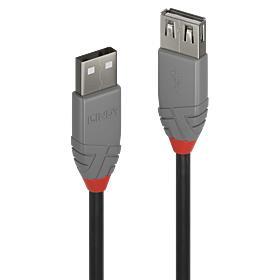 Lindy USB 2.0 Typ A Verlangerungskabel Anthra Line 0.5m kabelis, vads