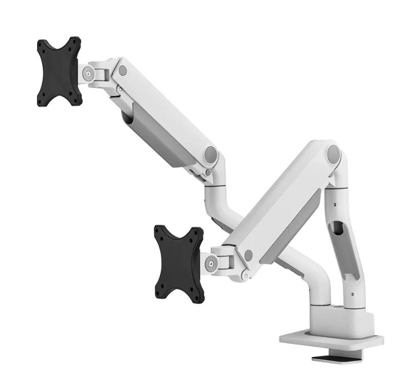 NEOMOUNTS SELECT DESK MOUNT, DOUBLE DISPLAY (TOPFIX CLAMP &GROMMET) WHITE TV stiprinājums