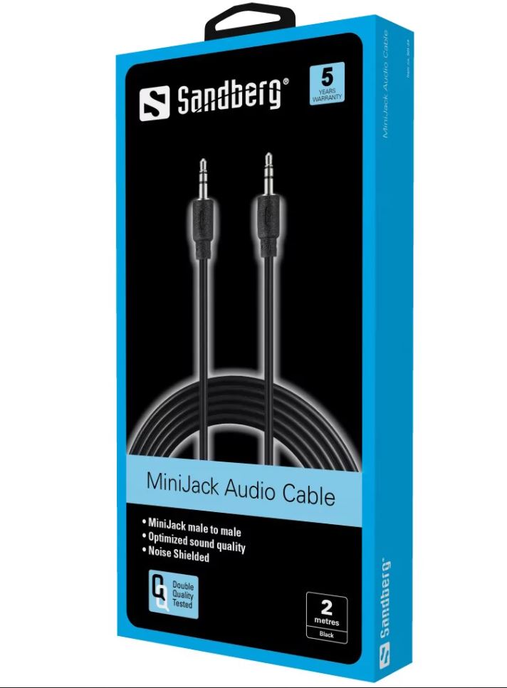 Sandberg  MiniJack Cable M-M  2 m kabelis video, audio
