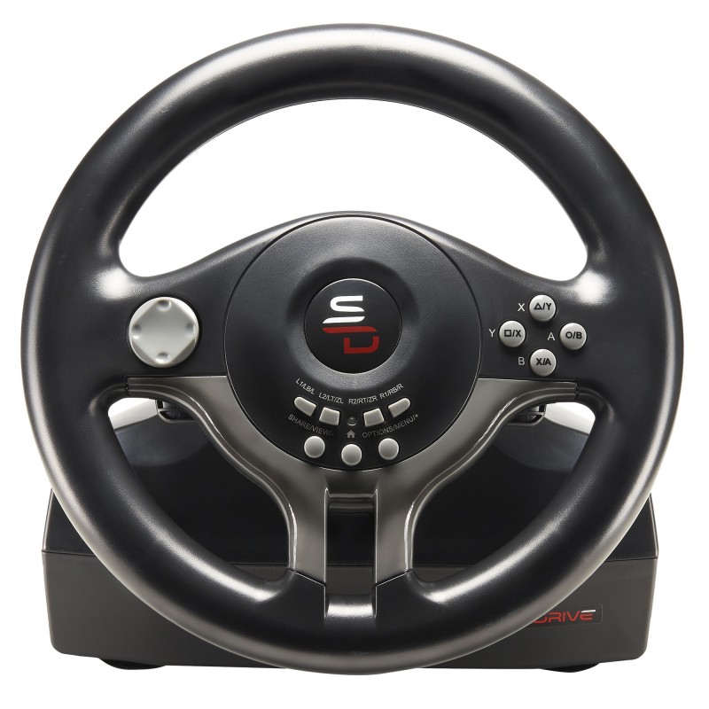 Subsonic SV200 Black, Grey USB Steering wheel + Pedals Nintendo Switch, PC, PlayStation 4, Xbox 3701221701154 spēļu konsoles gampad