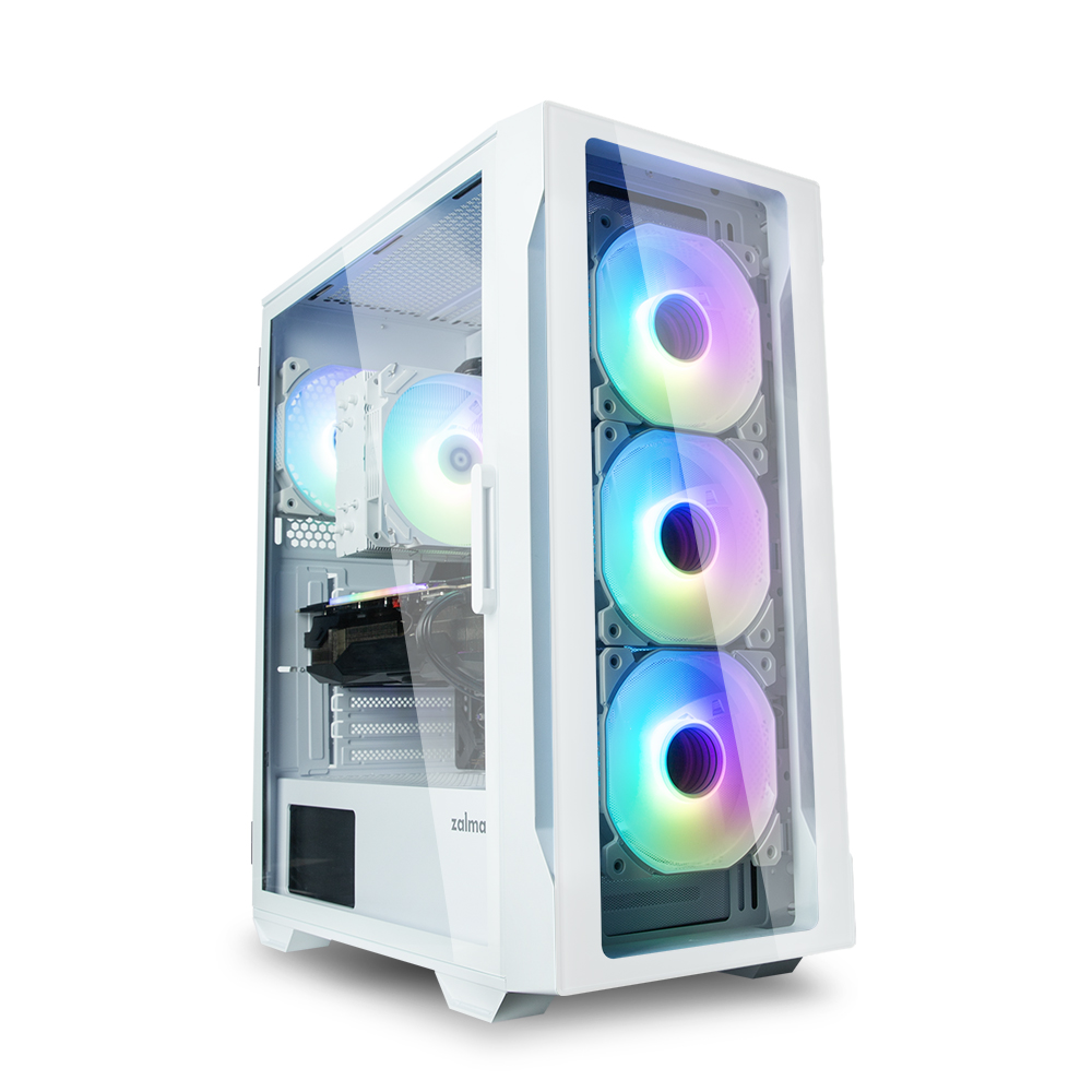 PC case I3 Neo TG Mid Tower RGB fan x4, white Datora korpuss