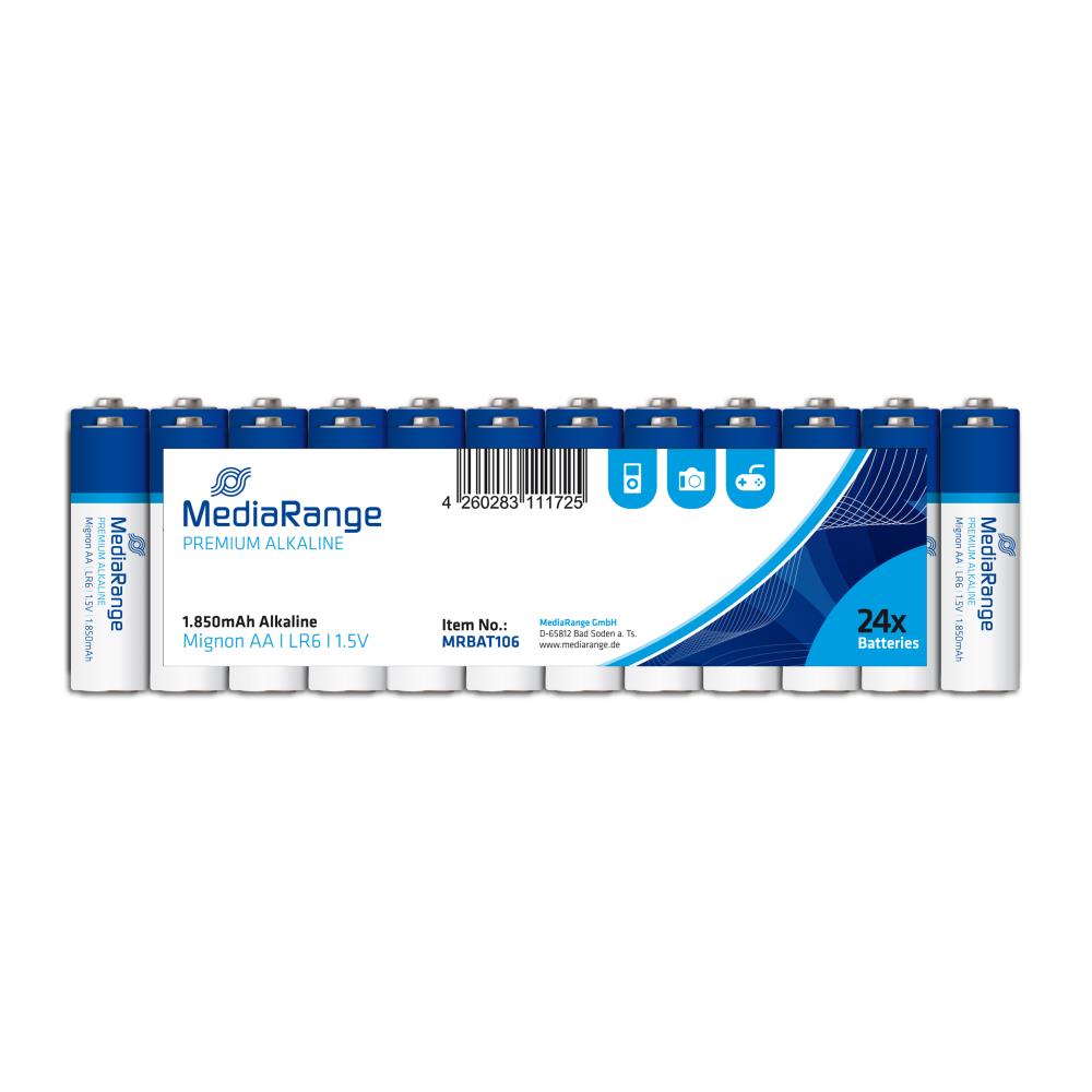 MediaRange Batterie Premium Mignon Alkaline AA/LR6 1,5V 24pc UPS aksesuāri