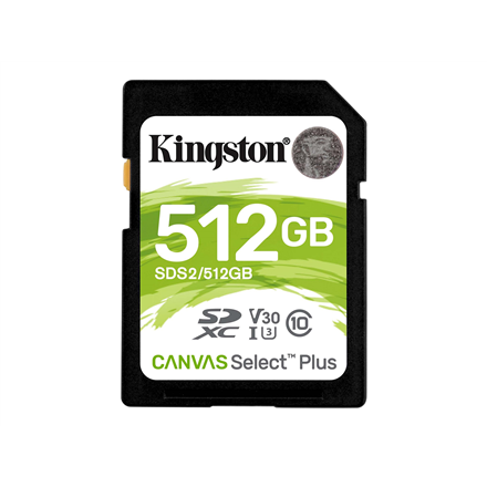 KINGSTON 512GB SDXC Canvas Select Plus atmiņas karte