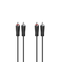 Hama Audio Cable, 2 RCA - 2 RCA, 1.5 m, melna - Vads mūzikas centrs