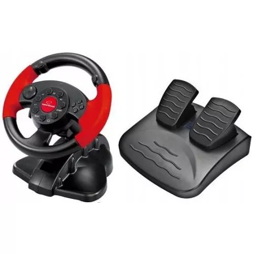 Esperanza Steering wheel with vibrations High Octane EG103 (PC, PS2, PS3; black color) spēļu konsoles gampad