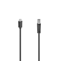 Hama USB 2.0 Cable, USB-C - USB-B, 1.5 m, melna - Vads adapteris