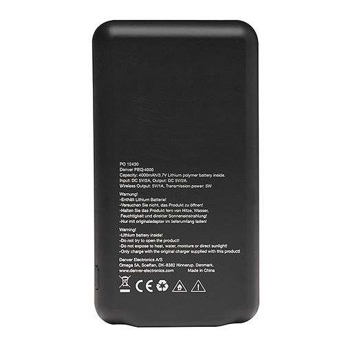 Denver PBQ-4000 (4000mAh) 5706751043499 Powerbank, mobilā uzlādes iekārta