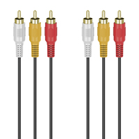 Hama Audio-Video, 3 RCA - 3 RCA, gold-plated, 3 m, melna - Vads mūzikas centrs