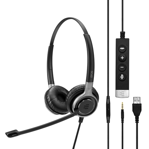 EPOS SENNHEISER SC 660 ANC USB WIRED BINAURAL HEADSET, USB, AND IN-LINE CALL CONTROL MS austiņas