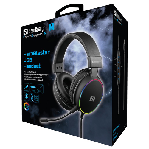 Sandberg 126-48 HeroBlaster USB Headset 5705730126482 austiņas