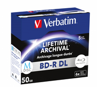 VERBATIM MDisc BD-R DL 6X 50GB 5 Pack matricas