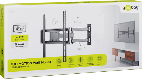 Goobay | Wall mount | Black TV stiprinājums