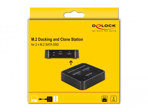 DELOCK M.2 Docking Station 2x M.2 SATA piederumi cietajiem diskiem HDD