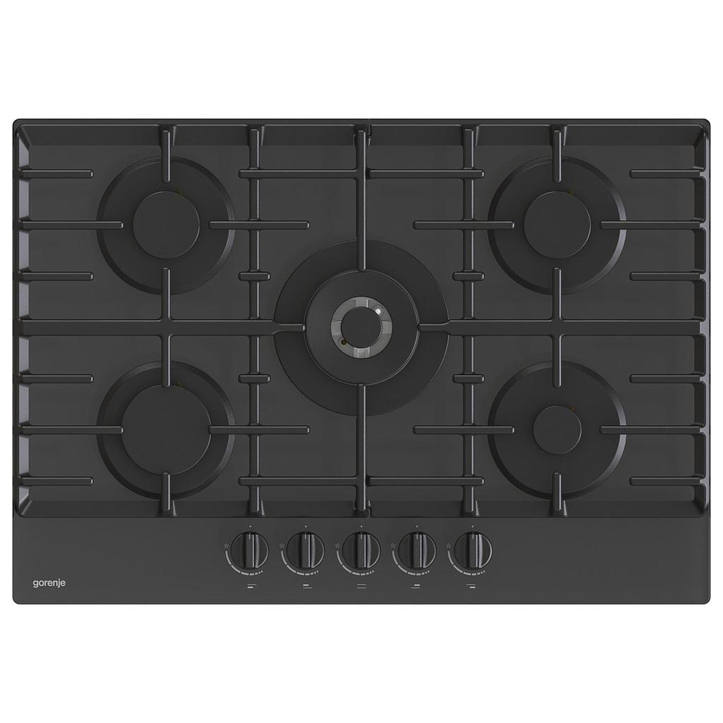 Gorenje GTW7C51B hob Black Built-in 75 cm Gas 5 zone(s) 3838782384097 plīts virsma