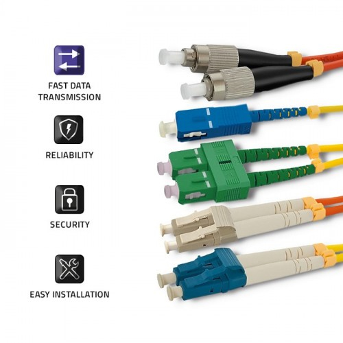 Optic patchcord SC/UPC-  SC/UPC MM 50/125 OM4 10 kabelis, vads