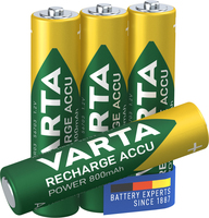 Varta Power Accu - Batterie 4 x AAA Typ NiMH 800 mAh (56703 101 404) 4008496550616 Baterija