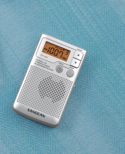 Radio Sangean DT-250 Silver Pocketsize-Portable radio, radiopulksteņi