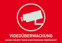 ABUS warning sticker video surveillance - 148 x 105 mm