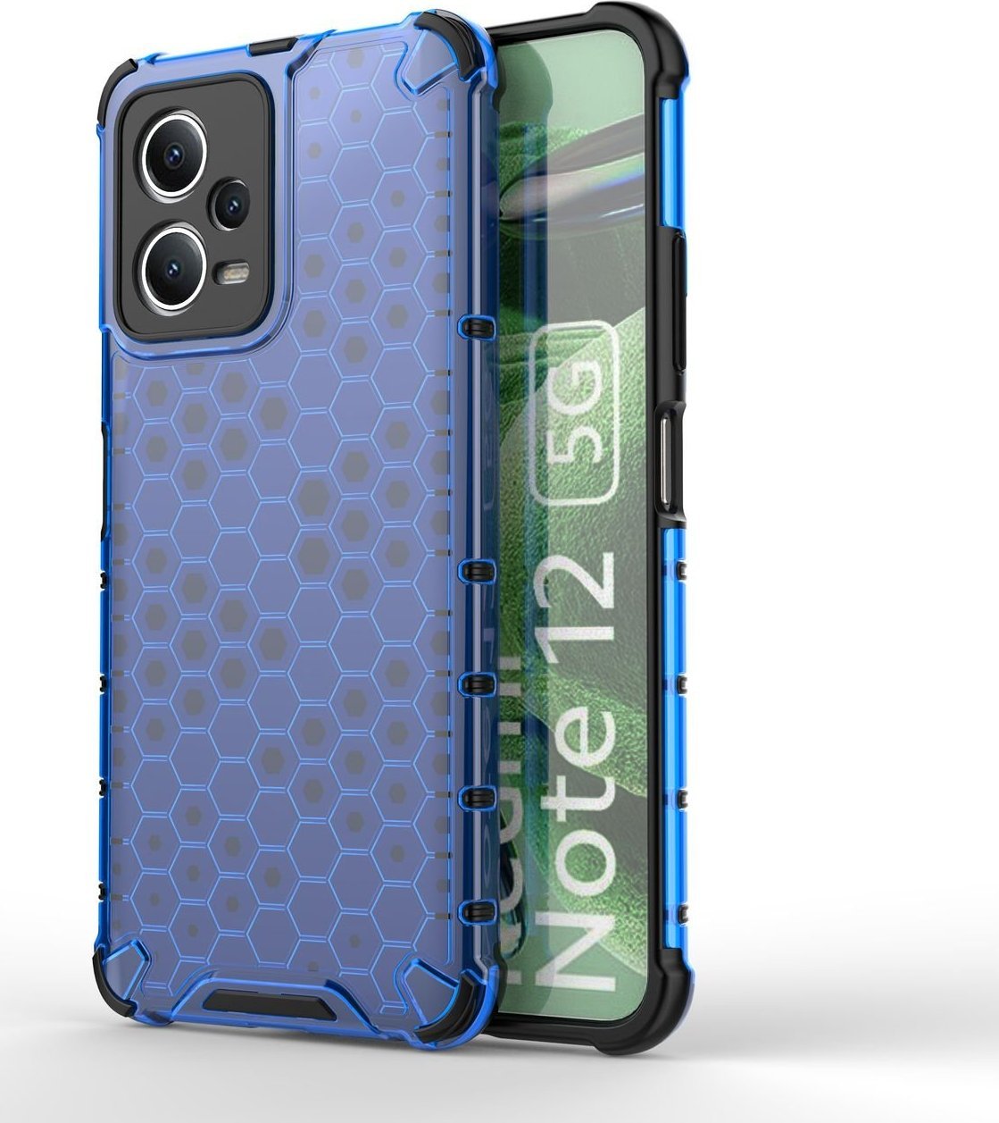 Hurtel Honeycomb case for Xiaomi Redmi Note 12 5G / Poco X5 5G armored hybrid cover blue maciņš, apvalks mobilajam telefonam