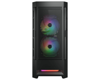 COUGAR | Case Airface RGB Black | PC Case | Mid Tower / Mesh Front Panel / 2 x 140mm ARGB Fans / 1x 120mm ARGB Fan / TG Left Panel / Black Datora korpuss