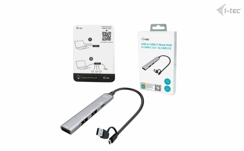 i-tec USB-C/A HUB 1x US B3.0 + 3x USB2.0 USB centrmezgli