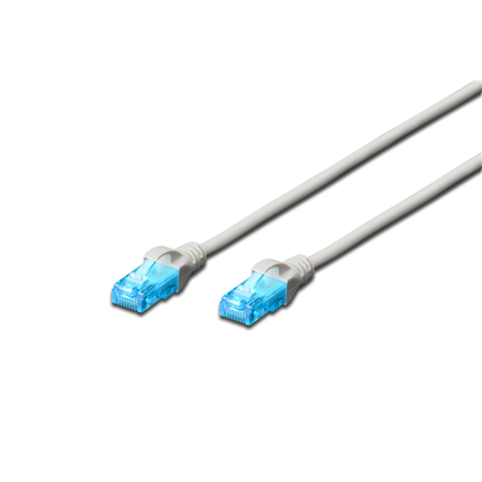 DIGITUS Premium CAT 5e UTP patch cable, Length 10m, Color grey tīkla kabelis