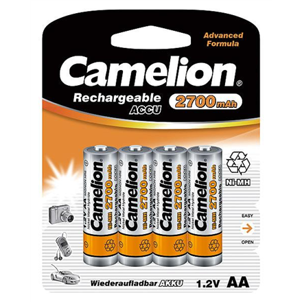 Camelion Rechargeable Batteries Ni-MH 4x AA (R06) 2700mAh + Battery case Baterija