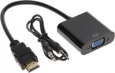 Adapter AV HDMI - D-Sub (VGA) czarny (HDMI/VGA+AU-ECO-3) HDMI/VGA+AU-ECO-3 (5902887031533)
