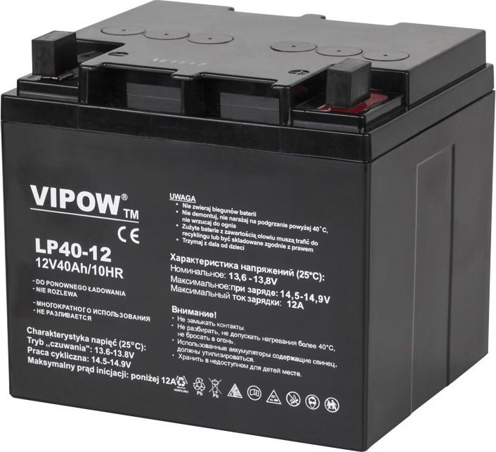 Vipow Akumulator 12 V / 40 Ah (BAT0222) BAT0222 (5901436743286) UPS aksesuāri